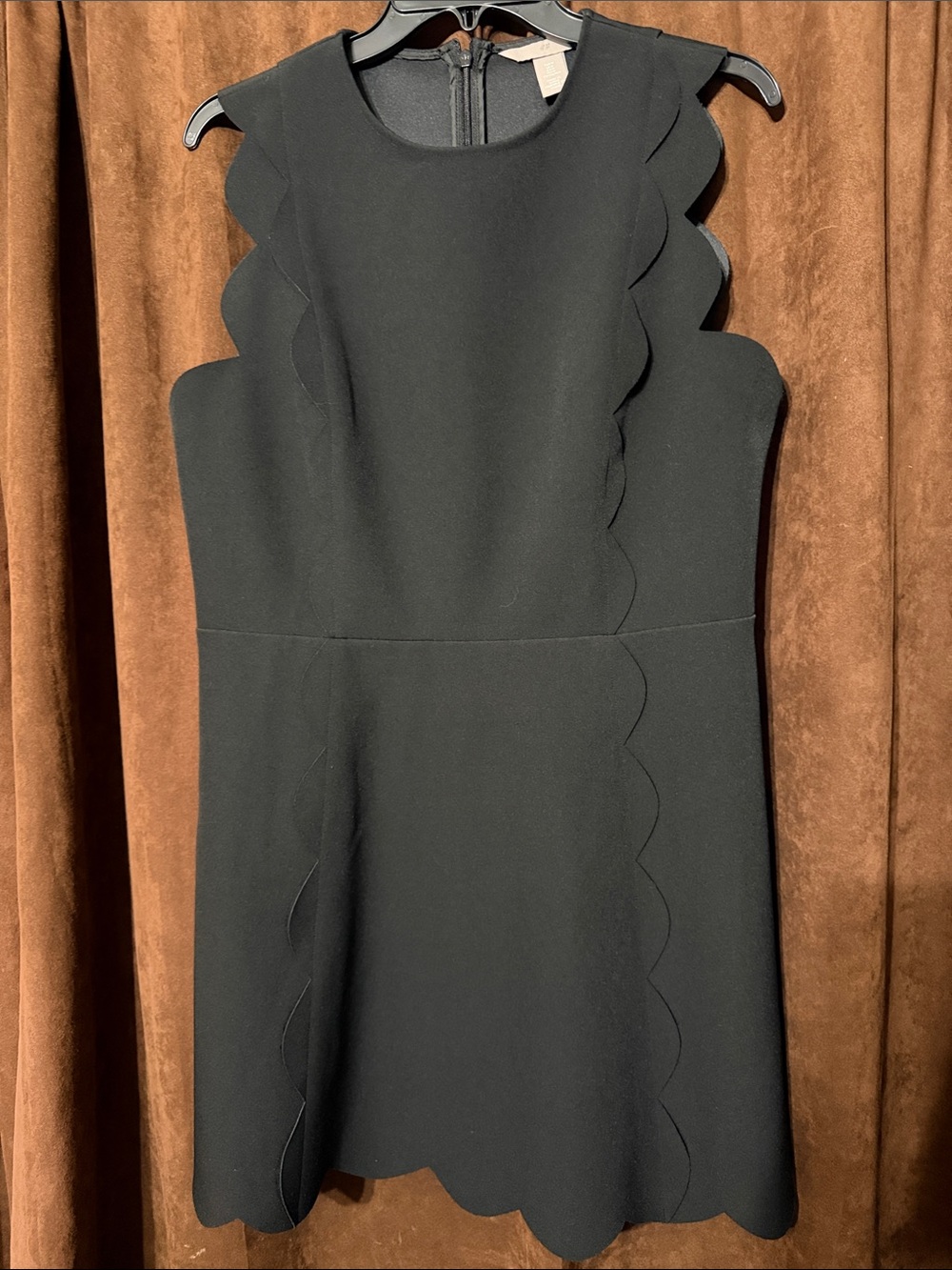 H&M Black Scallop-Trim Sleeveless Mini Dress